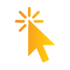 Orange mouse pointer icon