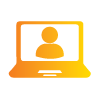 Orange laptop icon