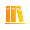 Orange icon of books