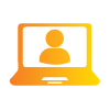 Orange laptop icon